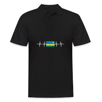 African Flag - Rwanda - Männer Poloshirt - Schwarz - Vorne - Kai (181cm)