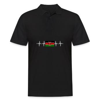 African Flag - Kenya - Männer Poloshirt - Schwarz - Vorne - Kai (181cm)