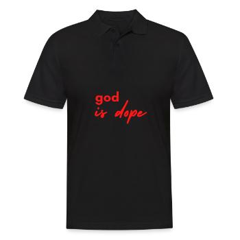 Christian - God Is Black And Red - Männer Poloshirt - Schwarz - Vorne - Kai (181cm)
