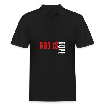 Christian - God Is Black And Red - Männer Poloshirt - Schwarz - Vorne - Kai (181cm)