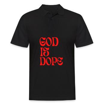 Christian - God Is Black And Red - Männer Poloshirt - Schwarz - Vorne - Kai (181cm)
