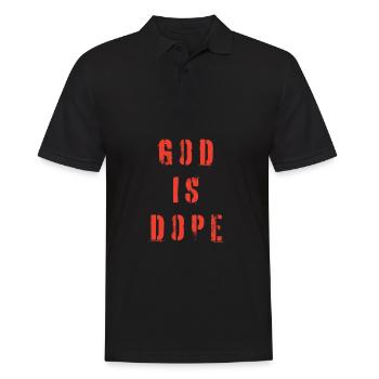 Christian - God Is Black And Red - Männer Poloshirt - Schwarz - Vorne - Kai (181cm)
