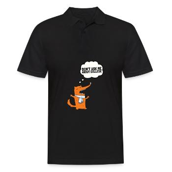 Don't ask me about college - Männer Poloshirt - Schwarz - Vorne - Kai (181cm)
