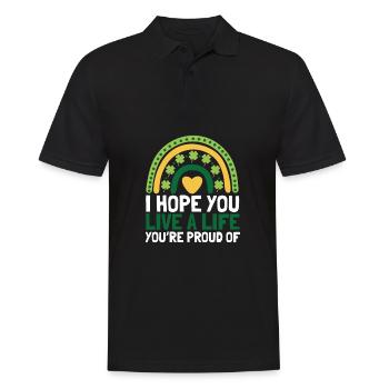 Inspirational - I hope you live a life you're - Men's Polo Shirt - black - Front - Kai (181cm)