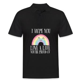 Inspirational - I hope you live a life you're - Men's Polo Shirt - black - Front - Kai (181cm)
