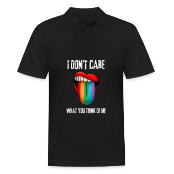 LGBTQ - I don't care what you think about me - Men's Polo Shirt - black - Front - Kai (181cm)
