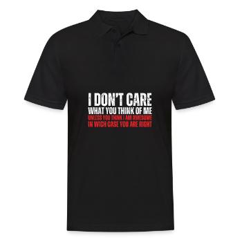 LGBTQ - I don't care what you think about me - Men's Polo Shirt - black - Front - Kai (181cm)