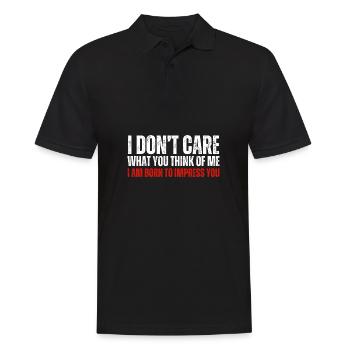 LGBTQ - I don't care what you think about me - Men's Polo Shirt - black - Front - Kai (181cm)