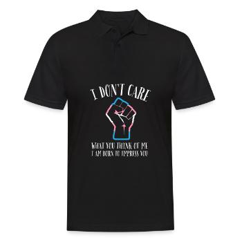 LGBTQ - I don't care what you think about me - Men's Polo Shirt - black - Front - Kai (181cm)