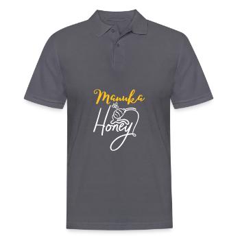 Apiculteur néo-zélandais - Manuka Honey - Polo Homme - charbon - Devant - Nico (186cm)