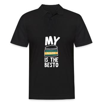 Italian Cuisine - Basil Pesto Is The Besto - Männer Poloshirt - Schwarz - Vorne - Kai (181cm)