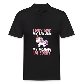 I only love my bed and my mama I'm sorry - Männer Poloshirt - Schwarz - Vorne - Kai (181cm)