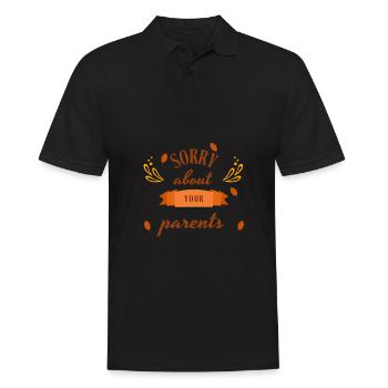 Famille sarcastique - Désolé pour tes parents - Polo Homme - noir - Devant - Kai (181cm)