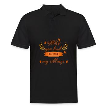 Chère maman, je suis désolé que tu aies dû élever mes frères et sœurs - Polo Homme - noir - Devant - Kai (181cm)