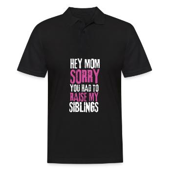 Chère maman, je suis désolé que tu aies dû élever mes frères et sœurs - Polo Homme - noir - Devant - Kai (181cm)