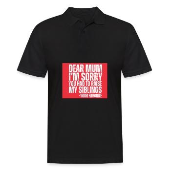 Chère maman, je suis désolé que tu aies dû élever mes frères et sœurs - Polo Homme - noir - Devant - Kai (181cm)