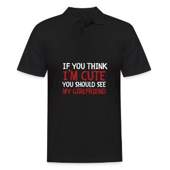 If you think I'm cute, you should see my girlfriend - Men's Polo Shirt - black - Front - Kai (181cm)