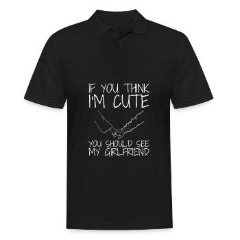 If you think I'm cute, you should see my girlfriend - Men's Polo Shirt - black - Front - Kai (181cm)