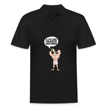 If you think I'm cute, you should see my girlfriend - Men's Polo Shirt - black - Front - Kai (181cm)