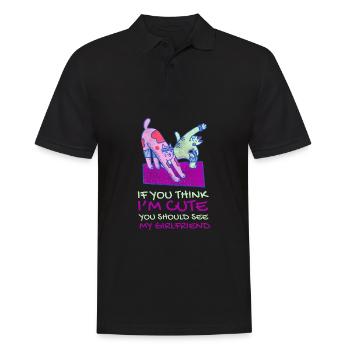 If you think I'm cute, you should see my girlfriend - Men's Polo Shirt - black - Front - Kai (181cm)
