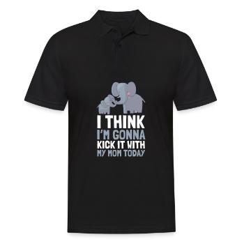 I think I'm going to kick it with my mom today - Men's Polo Shirt - black - Front - Kai (181cm)