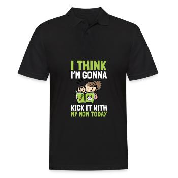 I think I'm going to kick it with my mom today - Men's Polo Shirt - black - Front - Kai (181cm)