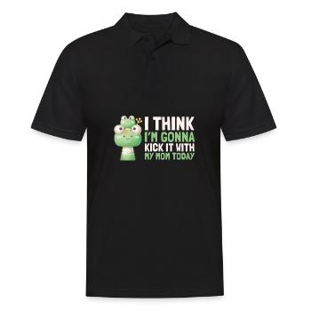 I think I'm going to kick it with my mom today - Men's Polo Shirt - black - Front - Kai (181cm)