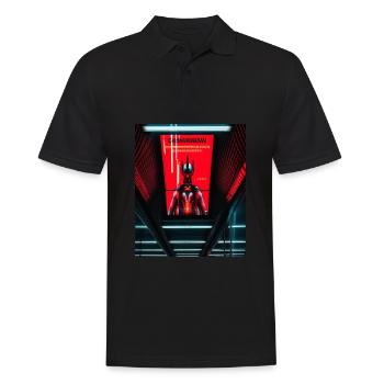 Futuristic cyborg in subway station - Men's Polo Shirt - black - Front - Kai (181cm)