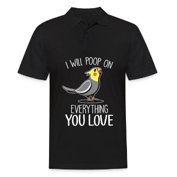 Nymphensittich | Lesen Leseratte Bücher Geschenke - Männer Poloshirt - Schwarz - Vorne - Kai (181cm)
