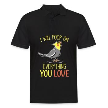 Nymphensittich - Männer Poloshirt - Schwarz - Vorne - Kai (181cm)