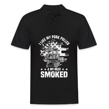 Fleisch und Bier | Grillen Grillmeister Geschenke - Männer Poloshirt - Schwarz - Vorne - Kai (181cm)