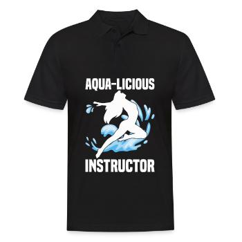 Wassergymnastik Geschenke | Water Aerobics Sport - Männer Poloshirt - Schwarz - Vorne - Kai (181cm)