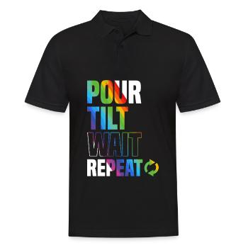 Acrylgießen - Männer Poloshirt - Schwarz - Vorne - Kai (181cm)