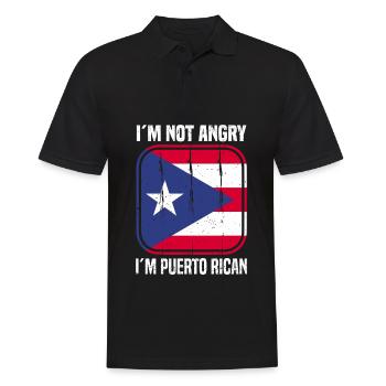 Puerto Rico Flagge | Puerto Ricaner Geschenkideen - Männer Poloshirt - Schwarz - Vorne - Kai (181cm)