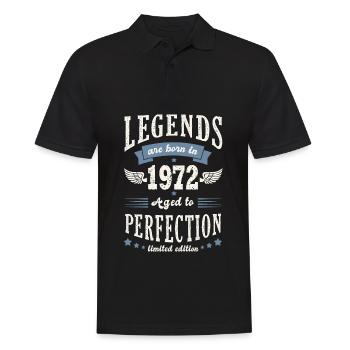 né en 1972 anniversaire 52 ans cadeau légende - Polo Homme - noir - Devant - Kai (181cm)