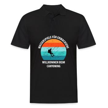 Canyoning Bergsteigen Klettern Wandern Berge - Männer Poloshirt - Schwarz - Vorne - Kai (181cm)