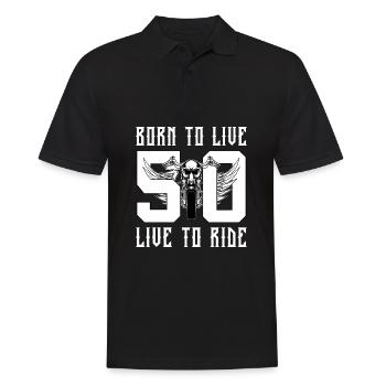 50. GEBURTSTAG 1976 MOTORRAD LIVE TO RIDE BIKER - Männer Poloshirt - Schwarz - Vorne - Kai (181cm)