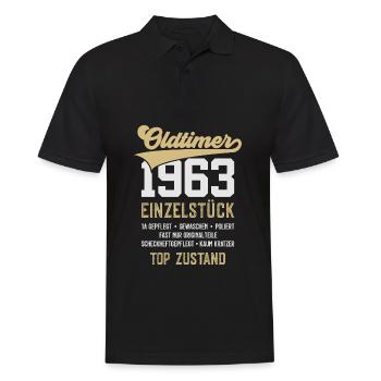 63. GEBURTSTAG OLDTIMER 1963 - Männer Poloshirt - Schwarz - Vorne - Kai (181cm)