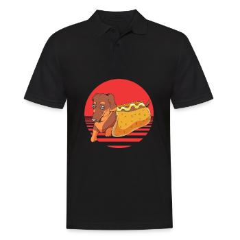 Hot Dog Snack - Men's Polo Shirt - black - Front - Kai (181cm)