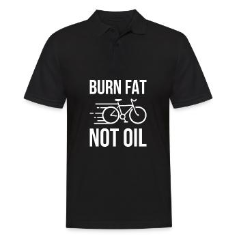 Cadeau de protection de l'environnement de bicyclette Burn Fat Not Oil - Polo Homme - noir - Devant - Kai (181cm)