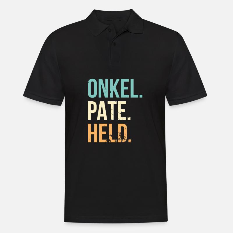 Onkel Pate Held Geschenk - Männer Poloshirt - Schwarz