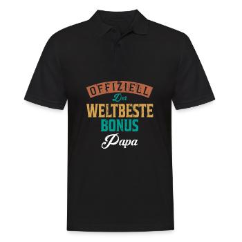 Offiziell der Weltbeste Bonus Papa Geschenk - Männer Poloshirt - Schwarz - Vorne - Kai (181cm)