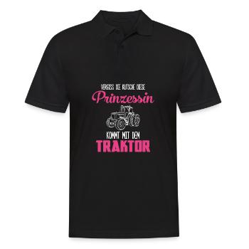 Vergiss die Kutsche Prinzessin Traktor Geschenk - Männer Poloshirt - Schwarz - Vorne - Kai (181cm)