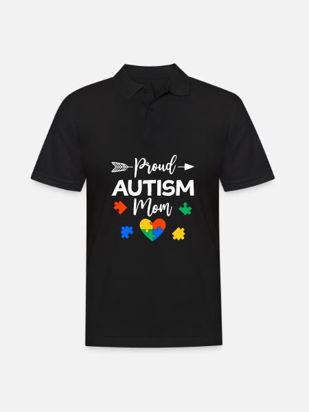 Proud Autism Mom Autismus Awareness Geschenk - Herre poloshirt - sort