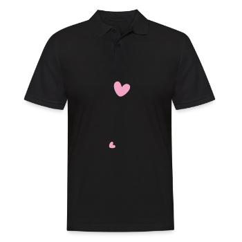Cadeau de grossesse enceinte coeur bébé - Polo Homme - noir - Devant - Kai (181cm)
