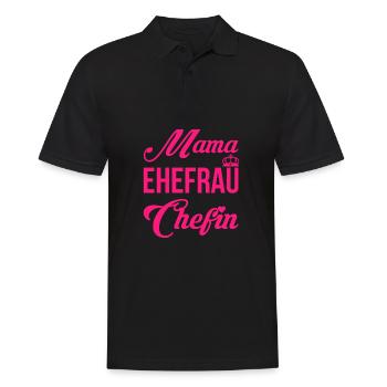Mama Ehefrau Chefin Muttertag Mutter Geschenk - Männer Poloshirt - Schwarz - Vorne - Kai (181cm)