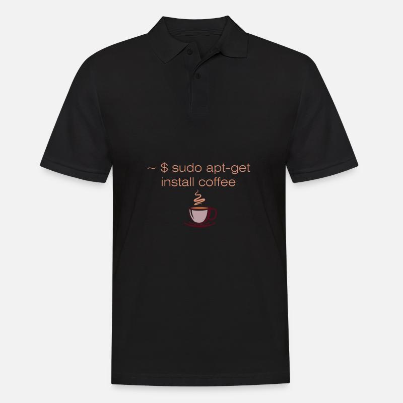 Sudo apt-get install coffee Linux computer scientist - Men's Polo Shirt - black