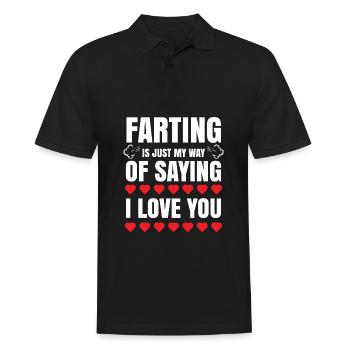 Lustig ich liebe dich Geschenk für Männer Frauen Valentinstag - Männer Poloshirt - Schwarz - Vorne - Kai (181cm)