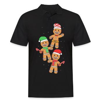 Gingerbread Christmas Gingerbread Man - Men's Polo Shirt - black - Front - Kai (181cm)