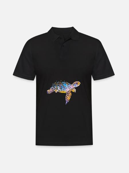 Schildkröte - Männer Poloshirt - Schwarz